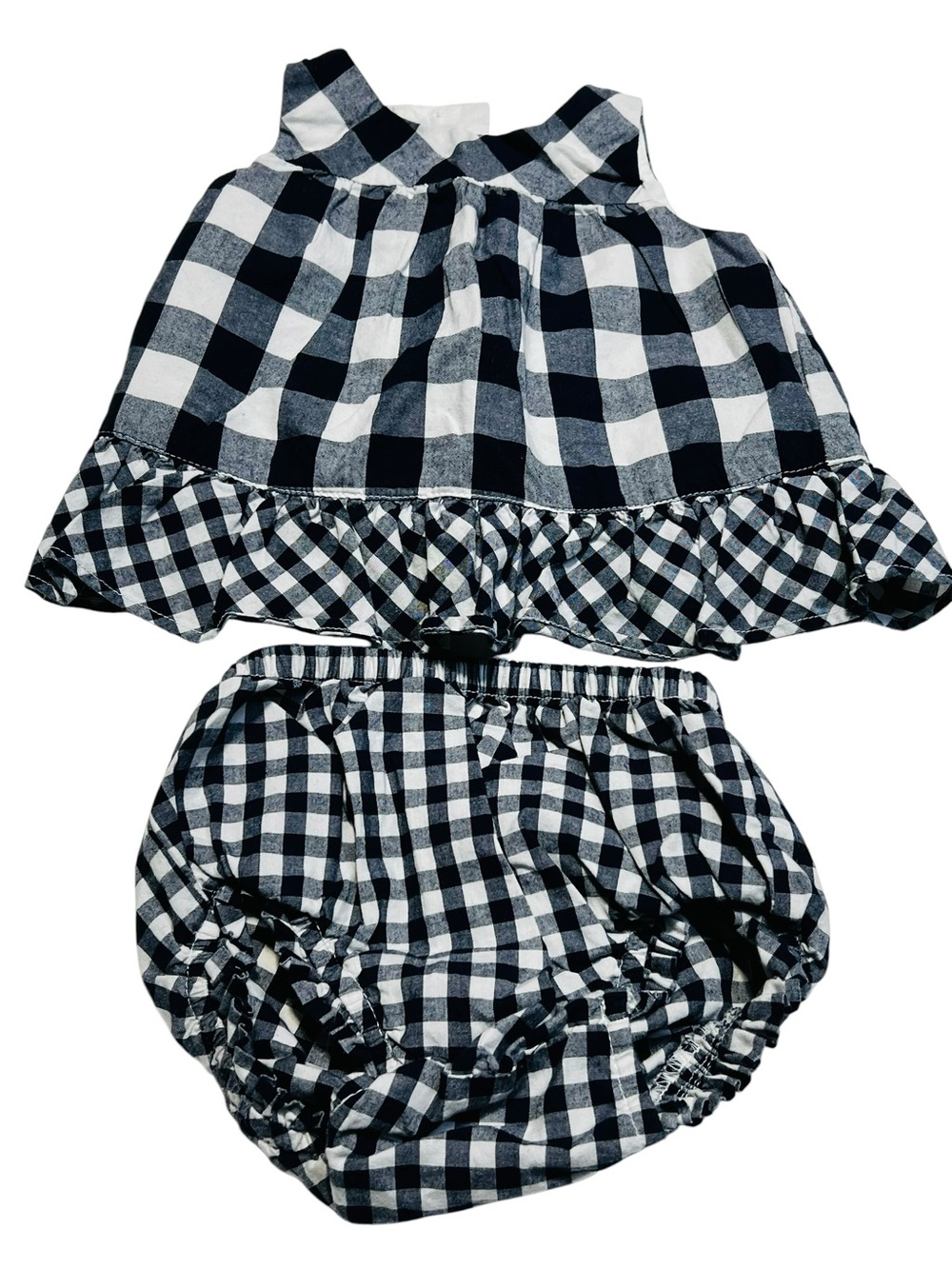 GAP baby’s 3-6M Black & White Gingham Tank Top with Matching Bloomers